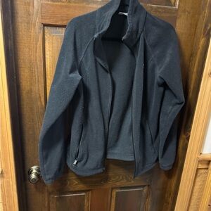 Columbia Black Fleece Jacket with Blue Trim